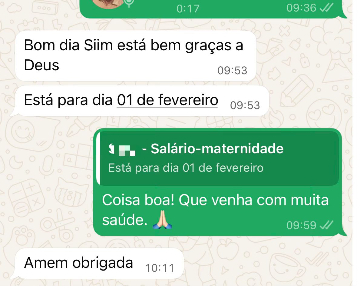 Conversa com mãe atendida